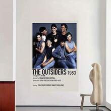 Framed 1pc The Outsiders 1983 Movie Poster - Vintage 80s Film Art Print With Francis For  Coppola, Tom Cruise, Patrick Swayze -  Canvas Wall Decor For Living Room, Bedroom, Office - Iconic Coming-Of-Age Movie Gift For Fans - Perfect For Indoor & Outdoor Use - Classic Film Poster With The Outsiders Cast - Nostalgic 80s Cinema Decor, Retro Movie Themed Canvas Poster, Vintage Movie Canvas Poster, Perfect For Room Decor - Framed(有框架) - 查看 3