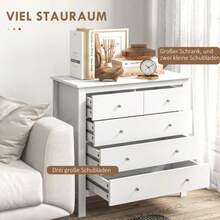 Chest Of Drawers, Sideboard, Silent Opening And Closing, Anti-Tip Device, 79 X 39.5 X 80.5 Cm, White - White - View 4