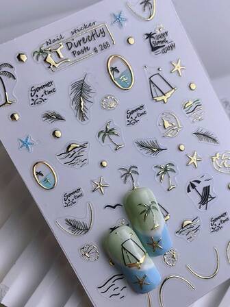 1 pieza Pegatinas de arte de uñas estilo francés 5D de línea dorada/plateada/blanca Calcomanías de uñas de cristal 5D de alta calidad con diseño de gemas en relieve Accesorios de decoración de manicura