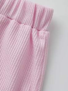 Women Fall Pajama Set Solid Long Sleeve Crop Tops And Elastic Waist Mini Shorts 2 Piece Lounge Outfit - 白色 - 查看 7