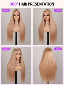 MEGALOOK 13x4 Lace Front Milk Tea Brown 100% Human Hair Silky Straight Wigs - Transparent Lace Brazilan Virgin Hair Light Brown Color Wig Pre Plucked Natural Hairline Lace Frontal Wigs 180% Density 10-30 Inch - Natural Looking Daily Use Office Ready Corpse Bride Halloween Vibes Party Style Y2K Baddie Vacation Outfits Outdoor Cosplay Campus School Holiday Christmas Part Wedding Festival Ready Human Hair Wig - S20L - View 6