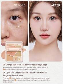 FEOTZNW Palet Concealer 5 Warna - Cakupan Penuh untuk Noda Hitam, Bekas Jerawat, Tato, dan Lingkaran Hitam di Bawah Mata, Mencerahkan dan Memperbaiki Warna Kulit | Set Hadiah Natal dan Hari Valentine yang Sempurna - nomor 01 - View 6