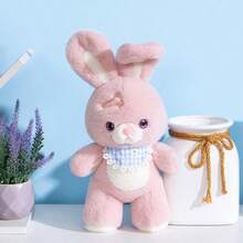 1件可爱卡通围兜、发夹、小动物毛绒玩具 - 兔子、熊毛绒玩偶、柔软毛绒玩偶、儿童玩偶、生日礼物、圣诞礼物、情人节礼物、复活节礼物