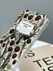 Ốp điện thoại Niche Flip Notebook Design màu đen mực loang, tương thích với các mẫu Pro Max 16/13/14/15/16 inch. - Hoa Tulip Đen - Xem 7