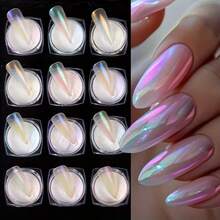 18 Colors/Set Mermaid Aurora Nail Glitter Powder, Moonlight Mirror Holographic Nail Art Decorations - Multicolor - View 4
