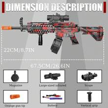 The New High-Speed Electric Gel Launcher Features Automatic And Manual Modes, Perfect For Fun Outdoor Team Battles And A Great Gift For Kids' Christmas Parties. - Red - View 5