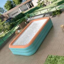 Piscina inflable, se pliega fácilmente después de su uso, transforma el jardín/patio en una piscina en segundos, diseño de 3 anillos - azul - Ver 4