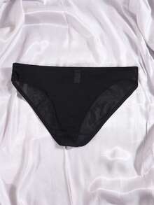 Valentine's Day Men's Black Printed Pattern Breathable Comfortable Holiday Briefs - Black - View 3