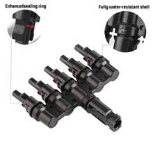 Solar Panel Connector - 5 Way Branch DIY Mount Tool Solar Parallel Connector In Pair - Solar Wire Connectors For Connection Between Solar Panels - 黑色 - 查看 7