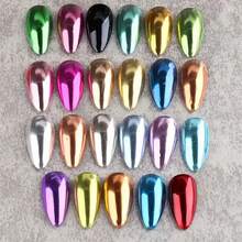 23pcs Chrome Metal Nail Art Christmas Pink Set, Y2K Mirror Glitter Nail Decoration Accessories - Nhiều màu - Xem 4