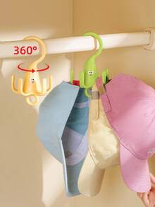 1pc Rotatable 5-Prong Banana Shaped Wall Hook, No Drilling Required, Closet Organizer Hanger For Bags, Hats, Ties, Creative Storage Solution, Space-Saving Wall-Mounted Rotating Organizer For Entryway Bathroom Bedroom Closet, Multi-Functional Home Decor Hook With Smooth Rotation And Non-Slip Grip, Ideal For Small Spaces Dorm Rooms Apartments Travel Ready Gift For Housewarming Holiday Season - Multicolor - View 6
