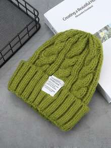 1pc Women's Multicolor Knit Hat, Warm & Windproof, Casual & Elegant, Autumn/Winter Crochet Embroidery Knitting Hat, Stylish Versatile Warm Knit Hat, Suitable For Fall/Winter Women's Autumn/Winter Japanese Alphabet Bunting Hat Fashion Multi-Purpose Pullover Hat, Women's Influencer Ear Flap Head Cover Warm Cold Hat - A - View 11