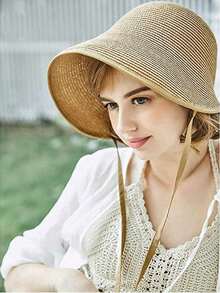 HIMESPORT Elegant Straw Regency Bonnets Hats For Women Party Sun Hats
