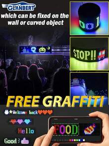 GLANBERT Nuevo panel de luz suave LED con control de voz por IA para automóvil, lámpara de ojo de demonio ultradelgada y dinámica, control por aplicación móvil, luz de decoración personalizada universal para ventana de camión - Multicolor - Ver 7
