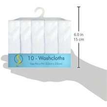 Spasilk 10-Piece Washcloth Set for Newborn Boys and Girls, Soft Terry Baby Washcloths, Baby Essentials, Blue Tiger(Blanco) - Multicolor - Ver 3
