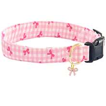 Cute Dog Collar With Bow Tie Pendant, Adjustable Soft Sweet Bow Print Pet Collar, Suitable For Small, Medium And Large Dogs - Watermelon Pink - View 8