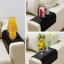 1pc Foldable Wooden Sofa Armrest Tray, Waterproof And Easy To Clean, Suitable For Armchairs, Dining Tables, Non-Slip Breakfast Tray, Multipurpose For Placing Blankets, Tables, Chairs, Carpets, Beds, Drinks, Phones, Snacks, Remote Controls, Coffee, Etc.