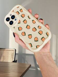 Funda para teléfono con estampado de mini melocotón, accesorio de moda, diseño único y colorido, ideal para amantes de la comida, ideal para la temporada. Compatible con iPhone 16ProMax/16E/16Pro/16Plus/16/15ProMax/15Pro/15Plus/15/14ProMax/14Pro/14Plus/14/13ProMax/13Pro/13/13Mini/12ProMax/12Pro/12/12Mini/11ProMax/11Pro/11/XSMAX/XR/X/XS - Negro - Ver 11