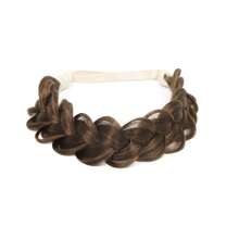 14 Inch Black Brown Blonde Multicolor Synthetic Hair Braided Headband Classic Chunky Wide Plaited Braids Elastic Stretch Hairpiece Women Girl Beauty Accessory - Multicolor - View 11