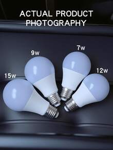 4 bombillas LED E27, Opciones de potencia: 7W/9W/12W/15W, Voltaje: 110-265V, Bombillas de iluminación interior, Alta luminosidad y bajo consumo de energía, Adecuado para sala de estar, iluminación del hogar, ideal para regalos de Navidad, vacaciones, oficina, dormitorio, hotel, decoración de fiestas y restaurantes