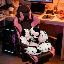 Ultra-Soft Cat Paw Floor Cushion Chair - Compact Lounge Seat For Gamers And Home Office - Cozy 28x24 Inch Plush Pillow For Dorm Or Apartment - Cow Color - Màu bò - Xem 6