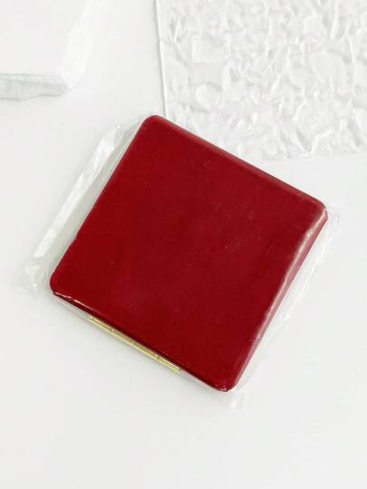 Armani Minimalist Solid Color Portable Signature Red Compact Mirror
