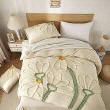 2件/3件套波西米亚风花卉图案被套，卡其色毛绒床品套装，拉链封口，柔软透气，四季皆宜，适合女性和女孩（不含被芯） - 卡其色 - 查看 17