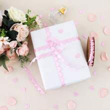 1Rolls Heart Shape Ribbon,Love Ribbon For Valentine's Day, Birthday, Christmas, Wedding Party Decoration, DIY Craft, Gift Wrapping, Wreath Decor, Hanging Ornament(10Yard/Roll)