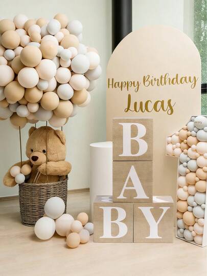 Hộp xếp hình chữ cái cho bé bằng giấy vân vải lanh - Hộp xếp hình này có lớp giấy vân vải lanh ấm áp, mang hơi hướng cổ điển, nhẹ nhưng chắc chắn, và in chữ "Baby" màu trắng nổi bật. Thích hợp sử dụng làm vật trang trí trung tâm cho tiệc mừng em bé chào đời, phông nền chụp ảnh sơ sinh, trang trí phòng trẻ hoặc trang trí bàn tiệc kỷ niệm 100 ngày của bé.