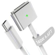 1 cáp sạc nhanh 140W dài 200cm (6.6FT) tương thích với MacBook Air (15 inch/13 inch M4 2025, M3 2024, M2 2023, M2 2022), Pro (16 inch/14 inch 2024/2023/2021). Thích hợp cho văn phòng, ký túc xá và nhà riêng. Bộ sạc không dây cho điện thoại. - Nhiều màu - Xem 2