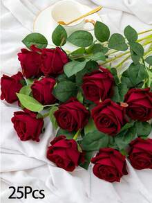 1/3/5 bông hoa hồng giả màu đỏ tía có cuống, bó hoa hồng nhung, hoa hồng giả, thích hợp để trang trí nhà cửa, phòng khách, phòng ngủ, đám cưới, bàn ăn, tiệc tùng, sân vườn, cũng như làm quà tặng cho Ngày Valentine, sinh nhật, cầu hôn, lễ tốt nghiệp, phụ nữ, sinh nhật, trang trí phòng khách, trang trí nhà cửa, phụ kiện nhà cửa, hoa giả. - Màu Đỏ Sâu - Xem 18