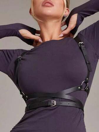 1pc Women's Dark Punk Style X-Back Sexy Harness, Suitable For Daily Wear, Dates, Parties And Other Occasions