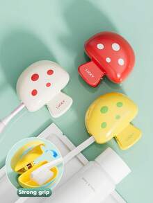 1 pieza/2/3 piezas Soporte para cepillo de dientes con forma de hongo, Cubierta protectora para cabezal de cepillo de dientes de viaje con diseño "SUERTE", Material ABS reforzado, Agarre fuerte y múltiples colores, Apto para uso diario, viajes, viajes de negocios, hoteles, hogar y vuelta al colegio