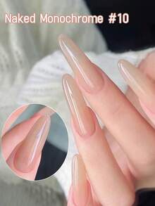 XEIJAYI 1PC Nude Pink Color Ice Through Gel Nail Polish 15ML Soak Off Glitter Gel Polish For All Seasons - Home Salon Nail Art DIY - PinkNude - View 4