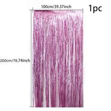 1入組金屬質感流蘇窗簾 - 粉色 - 查看 3