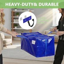 Blue Heavy Duty Moving Bags Extra Large With Zipper Backpack Straps And Carry Handles 87L Storage Bags For Moving Waterproof Packing Bags For Clothes Bedding Organisation Home Travel 6 Pack - Blue - View 6