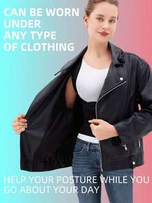 Corrector de postura para espalda (2025), nuevo, 1 pieza, para mujeres y hombres, enderezador de espalda, corrección de escoliosis y joroba, soporte de hombro totalmente ajustable, corrector de columna, entrenador de postura ajustable, accesorios de gimnasio, fajas lumbares. - Negro - Ver 5