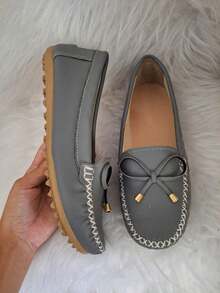 Women's Casual Moccasin - 灰色 - 查看 2
