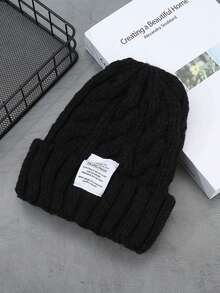 1pc Women's Multicolor Knit Hat, Warm & Windproof, Casual & Elegant, Autumn/Winter Crochet Embroidery Knitting Hat, Stylish Versatile Warm Knit Hat, Suitable For Fall/Winter Women's Autumn/Winter Japanese Alphabet Bunting Hat Fashion Multi-Purpose Pullover Hat, Women's Influencer Ear Flap Head Cover Warm Cold Hat - A - View 7