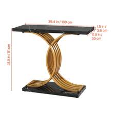 39 In Gold Console Table, Modern Desk Behind The Couch, Wood Rectangle Entrance Desk, Narrow Long Sofa Table Accent Stand With Metal Legs For Hallway, Bedroom, Living Room, Foyer, Easy Assembly - 39inch - 查看 10