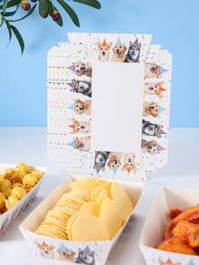 10/24 pièces Boîtes à nourriture pour fête de chien mignonne, boîtes à frites, boîtes à pop-corn, boîtes à pop-corn, décorations de fête d'anniversaire et boîtes à collations pour soirée cinéma en famille, convient pour boîte à déjeuner, boulangerie, burger restaurant - Multicolore - Voir 4