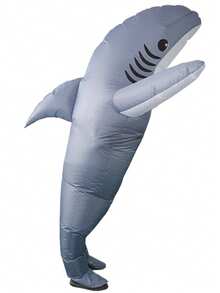 Shark Invasion On Land! Fierce Inflatable Costume, Dominate Any Party Scene! - Sharks Are Best Suited for Lengths Of 1.5 to 2 Meters. - View 1