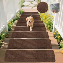 4/8/15pcs Outdoor Stair Non-Slip Mats, Anti-Slip Stair Treads, Suitable For Wooden Stairs, Durable Outdoor Non-Slip Mats, Anti-Slip Stair Treads, Indoor & Outdoor Stair Carpets, Pet-Friendly Outdoor Non-Slip & Scratch-Resistant Stair Mats - Self-Adhesive, Reusable, Prevent Stair Mat Displacement - Easy Installation Stair Treads - Multicolor - View 3