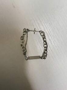 1pc Vintage Fashion Bracelet, Hip-Hop Style Cross Pendant, Suitable For Daily Wear Halloween Fathers Day Gift School Jewelry Men Y2k Accessories Goth Chains Jeans Accessories Gothic Jewellery Back To School Street Halloween Accessories Punk - Silver - View 8
