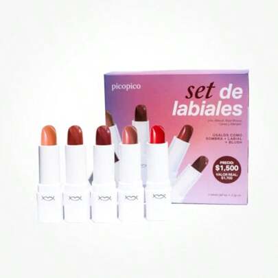 hujiajiaPICO PICO SET LABIALES - 5 tonos - Acabado mate - Multiusos - Libre de fragancia/parabenos/crueldadanimal220