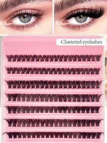 200簇60D/80D/100D浓密单根假睫毛，D卷度，DIY睫毛嫁接套装，8-16mm纤长纤细睫毛。家用自助嫁接套装，一体式单根假睫毛，自然蓬松，新手友好，易于佩戴！
