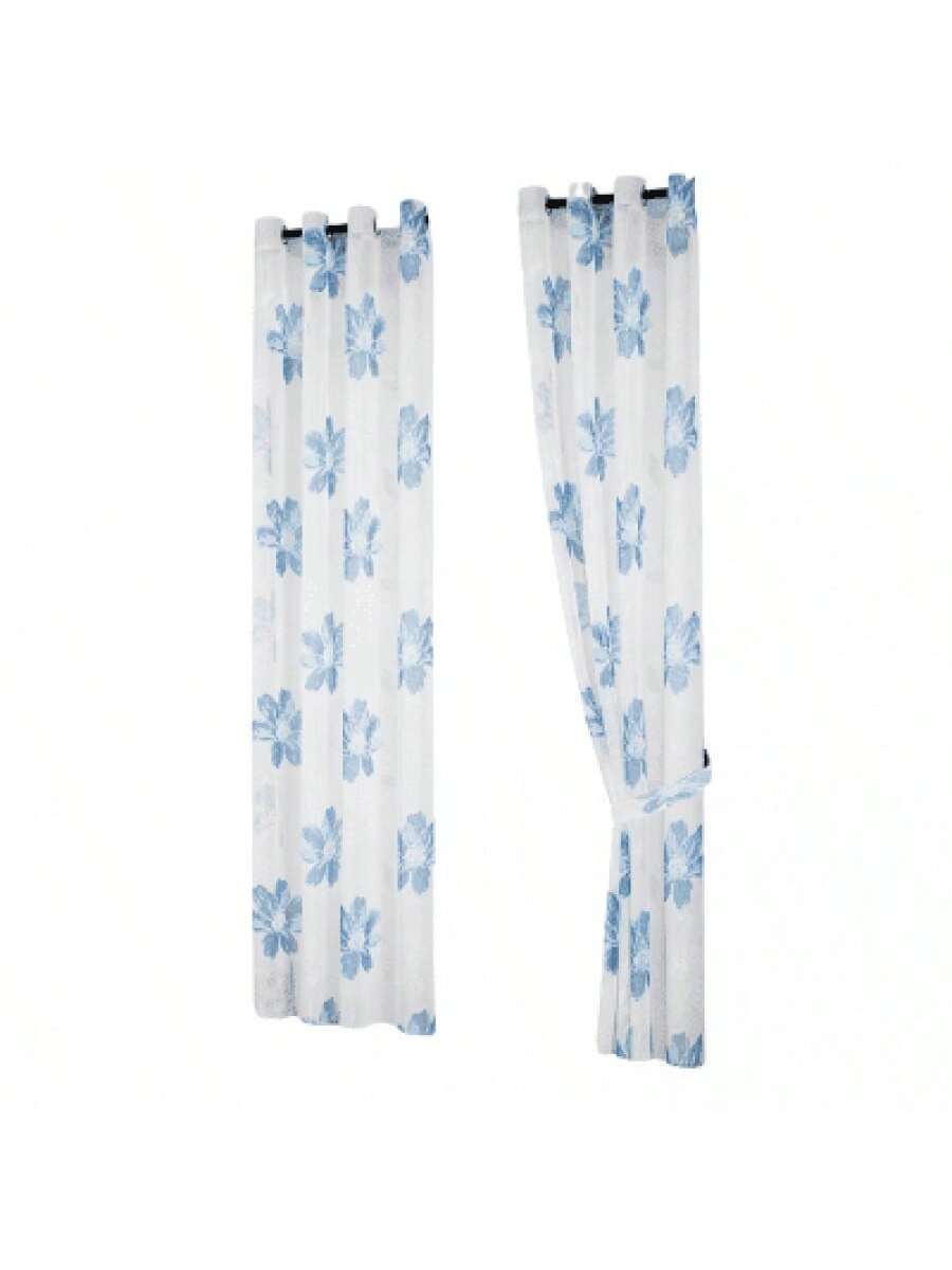 Cortinas transparentes GB  Color Azul Cielo de alta durabilidad de 140cm*225cm, CORTINA 1 PZ