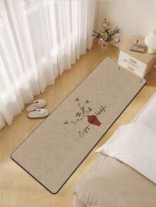 [HOT!!!] 1pc Soft Rubber Kitchen Mat, 3.5mm Thick Kitchen Rug, Plum Blossom Floral Patterned Design, Minimalist & Fashionable Style, Water-Absorbent Kitchen Mat, Can Be Customized To Fit Kitchen, Made Of Surface Fabric, Middle Sponge Layer, Bottom Rubber Layer, Suitable For Kitchen Rugs, Kitchen Decor, Wedding Decor, Home Decor, Bathroom Mats, Entryway Mats, Laundry Room Mats, Hallway Runners, Living Room Mats, Etc. - Multicolor - View 7