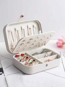 Customized Floral Name Jewelry Box, Bridesmaid Jewelry Box, Personalized Portable Jewelry Box, Perfect Holiday Gift, Earring, Necklace, Bracelet, Ring Box, Exquisite Gift, Space-Saving, Multifunctional, Reusable, Graduation Gift, Adjustable, Decorative, Reusable - Multicolor - View 5