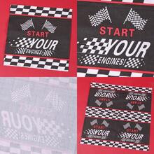 20pcs/40pcs/60pcs, Black & White Racing Track Napkins For Boys' Racing Party Racing Wheel Theme Birthday Party Tableware 6.5" Disposable Tissues Cartoon Racing Theme Birthday Party,Racing Car Checkered Flag Lunch Napkins - Multicolor - View 7